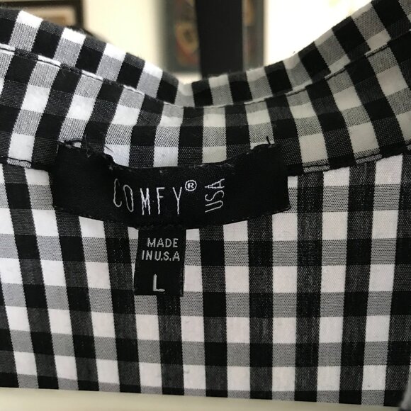 Comfy USA Black and White Checkered Tunic - Picture 4 of 4